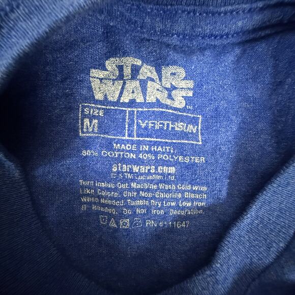 Star Wars “77” Blue Graphic Tee Fifth Sun Retro Crewneck Vintage Fan Shirt - Picture 3 of 5